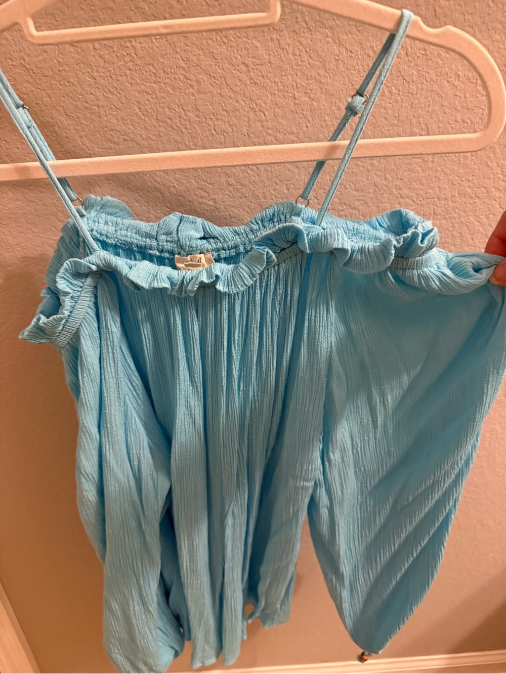 Light Blue Women’s off-shoulder Blouse